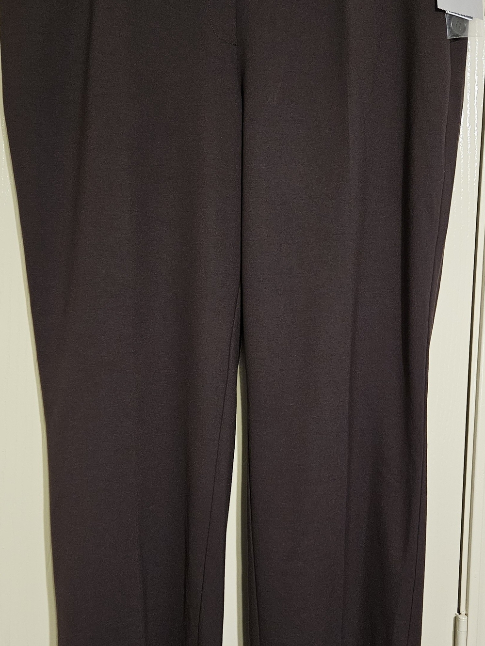 Kasper Dark Brown Knit Waistband Top